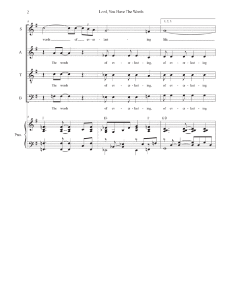 Lord, You Have The Words (Psalm 19) (Vocal Quartet - (SATB) image number null
