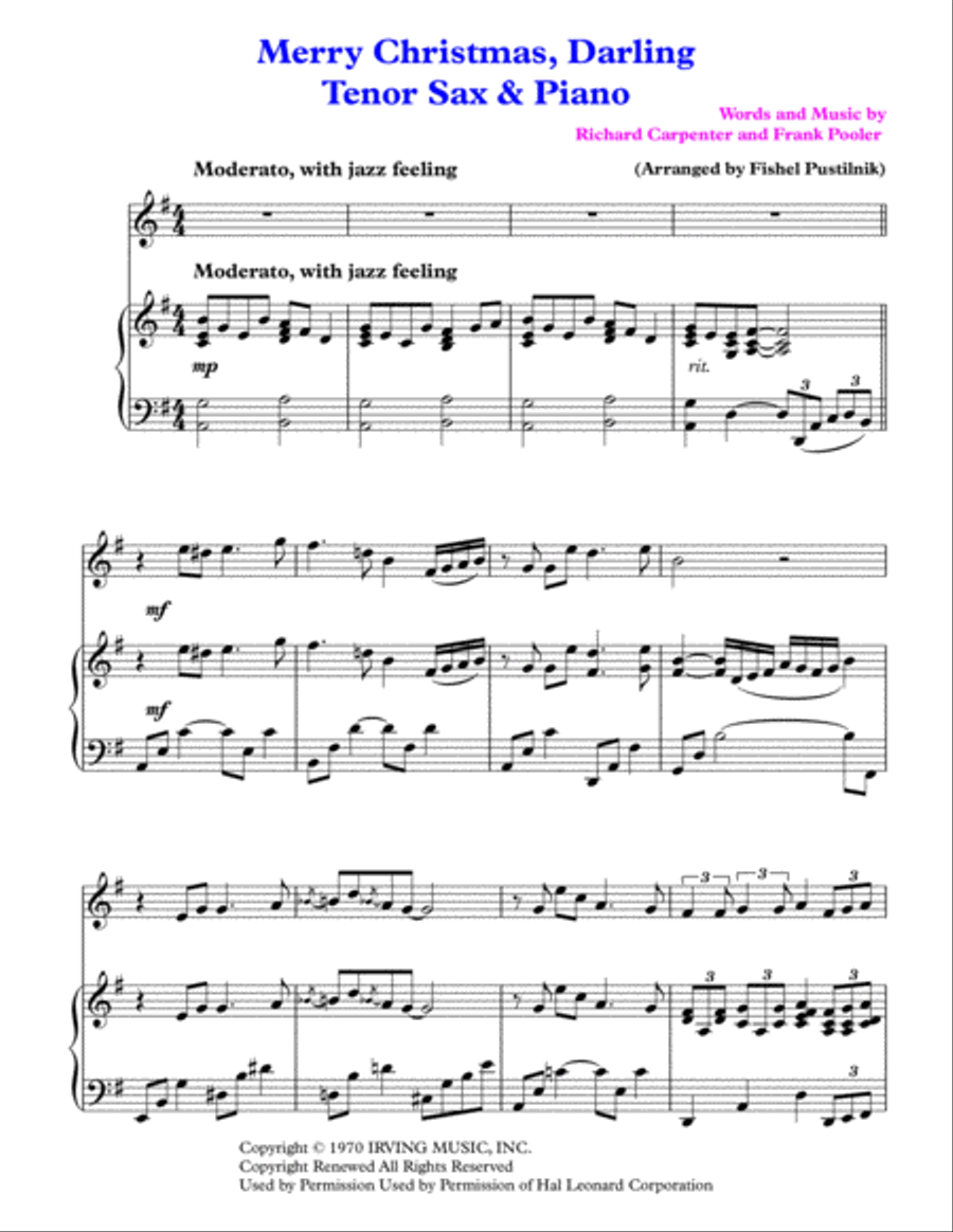 Merry Christmas, Darling Woodwind Duet scores gallery preview page 2