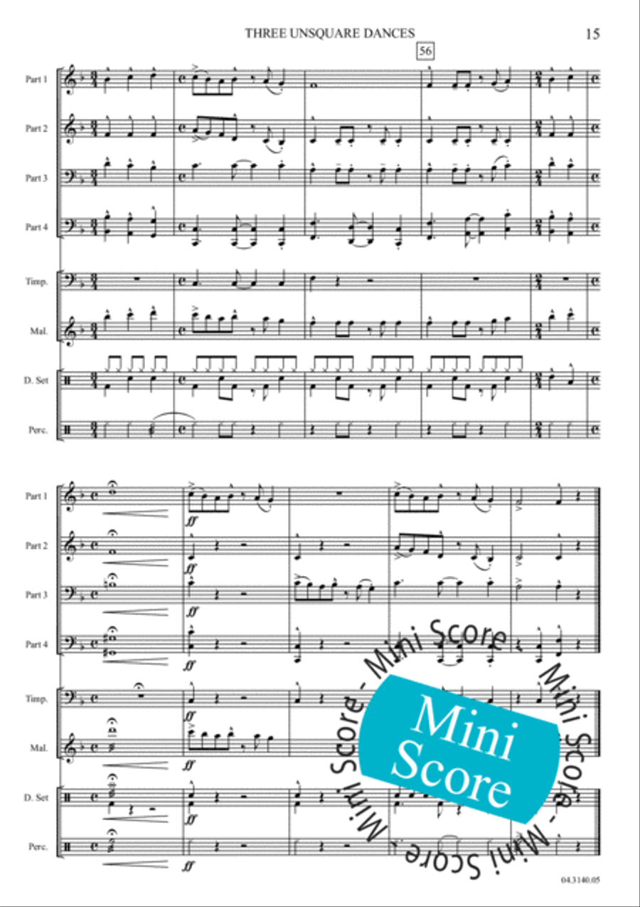 Three Unsquare Dances Brass Band scores gallery preview page 21