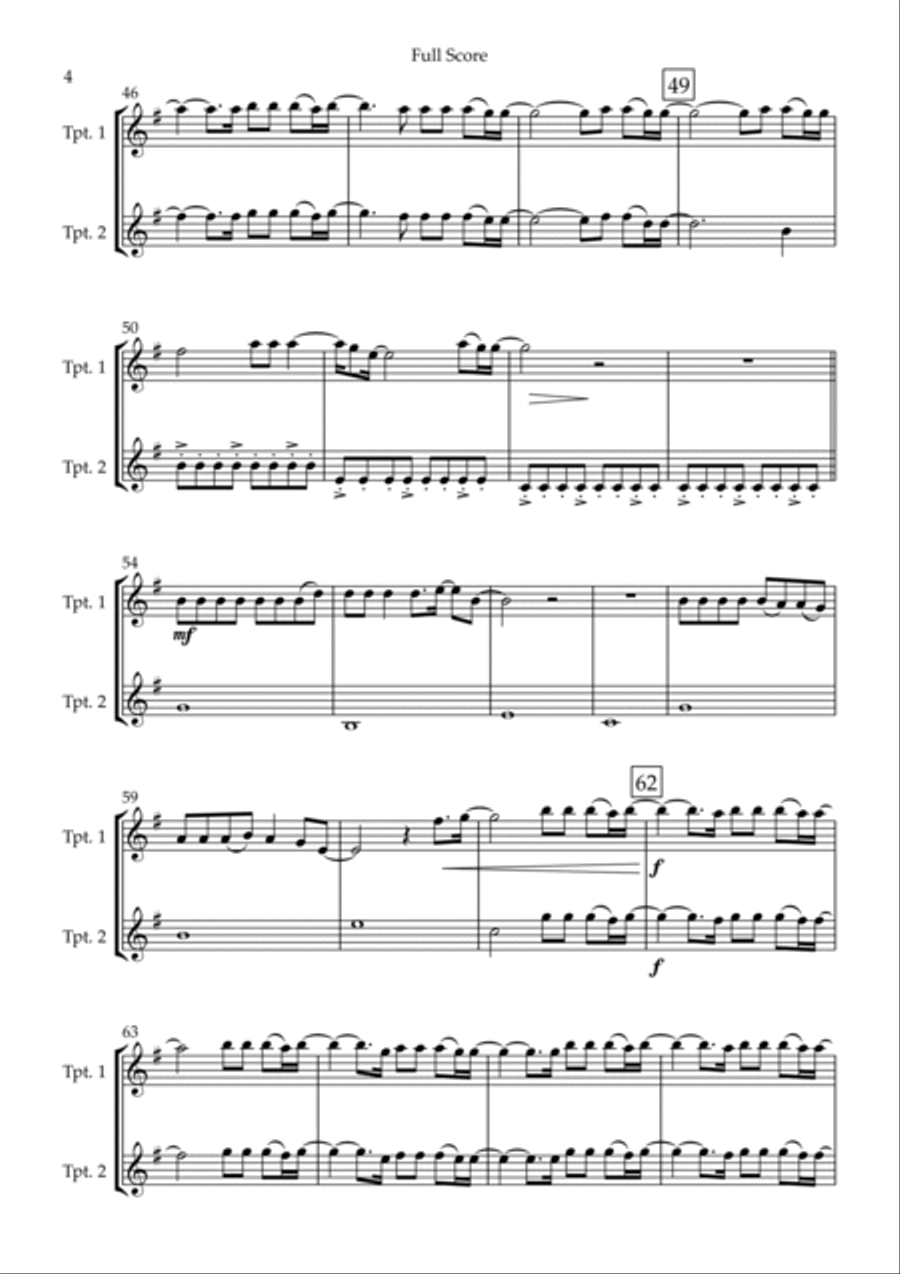 You Say You Say Trumpet Duet scores gallery preview page 4