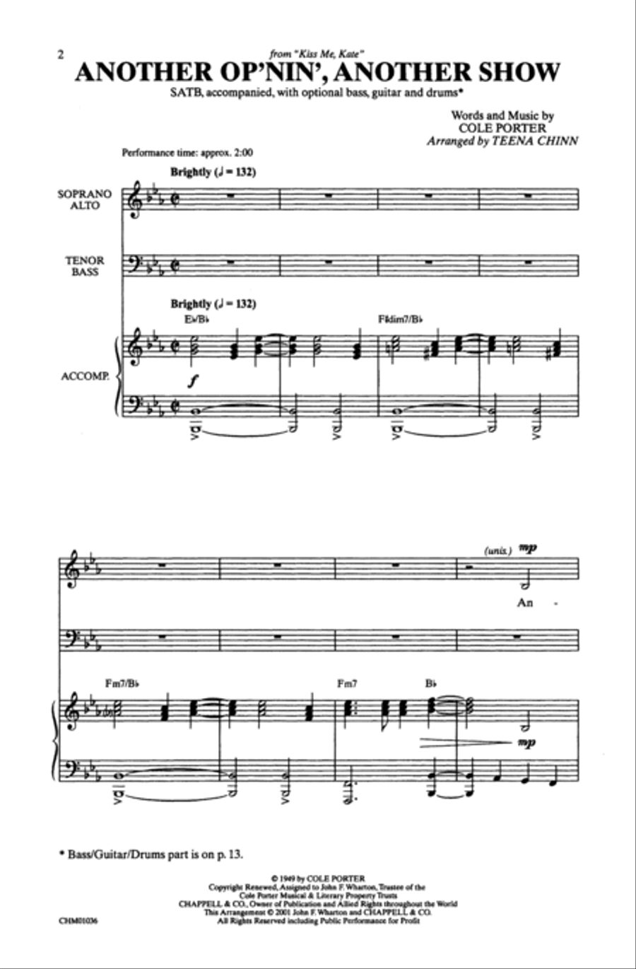 Another Op'nin', Another Show (from Kiss Me, Kate) 4-Part scores gallery preview page 2