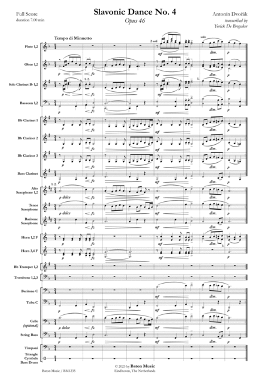 Slavonic Dance No. 4 Concert Band scores gallery preview page 2