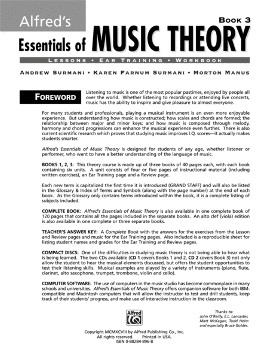 Alfred's Essentials of Music Theory, Book 3 Collection / Songbook scores gallery preview page 2
