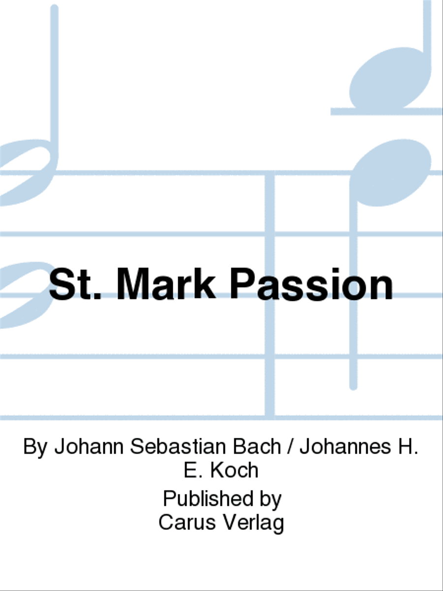 St. Mark Passion (Markus-Passion) 4-Part scores gallery preview page 1