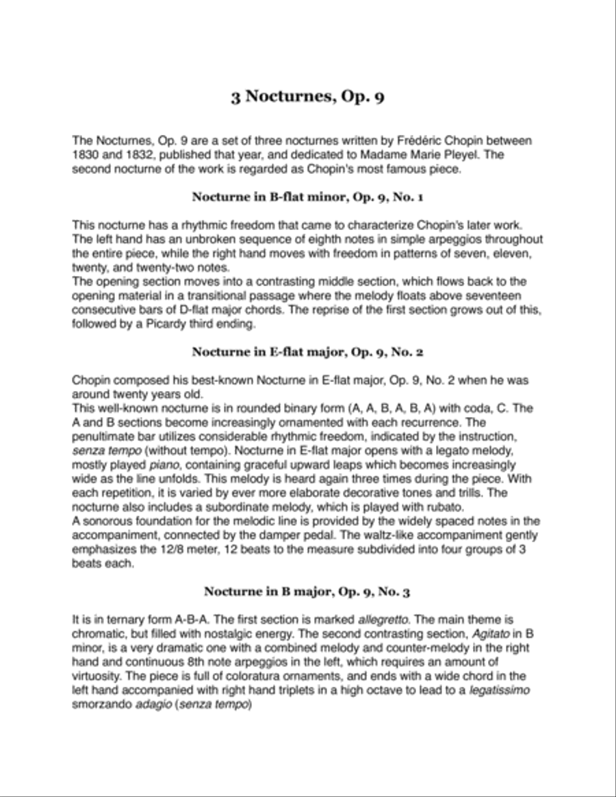 Nocturne No.1 in Bb Minor, Op. 9 - Chopin - Piano Solo Piano Solo scores gallery preview page 4