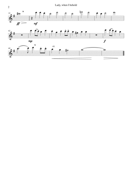 Lady, when I behold arranged for flute quartet (4 concert flutes) image number null