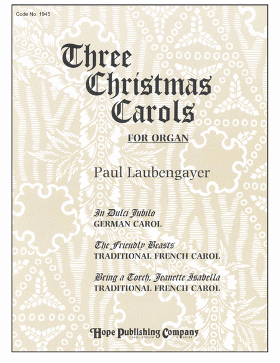 Book cover for Three Christmas Carols for Organ-Digital Download