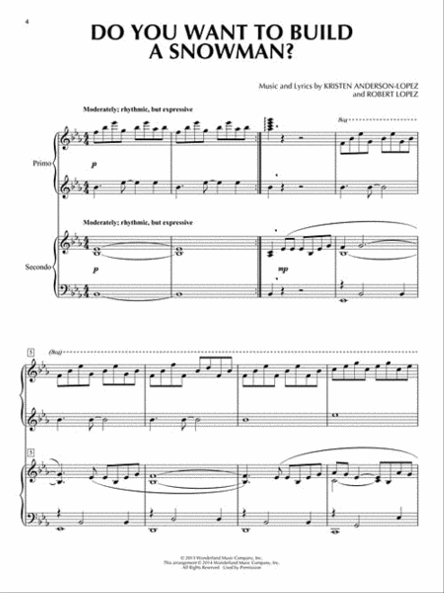 Frozen Frozen 1 Piano, 4-Hands scores gallery preview page 3