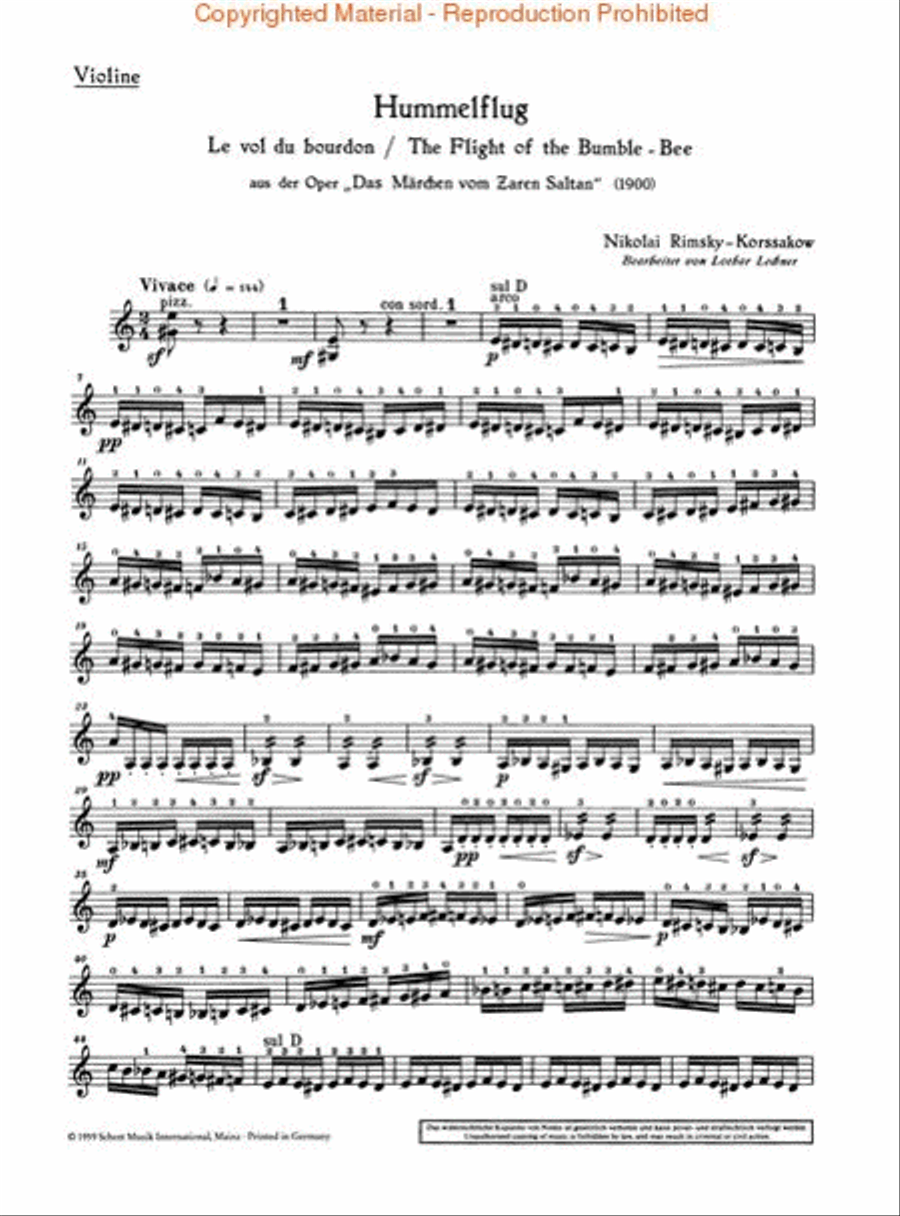 Flight of the Bumblebee Violin Solo scores gallery preview page 2