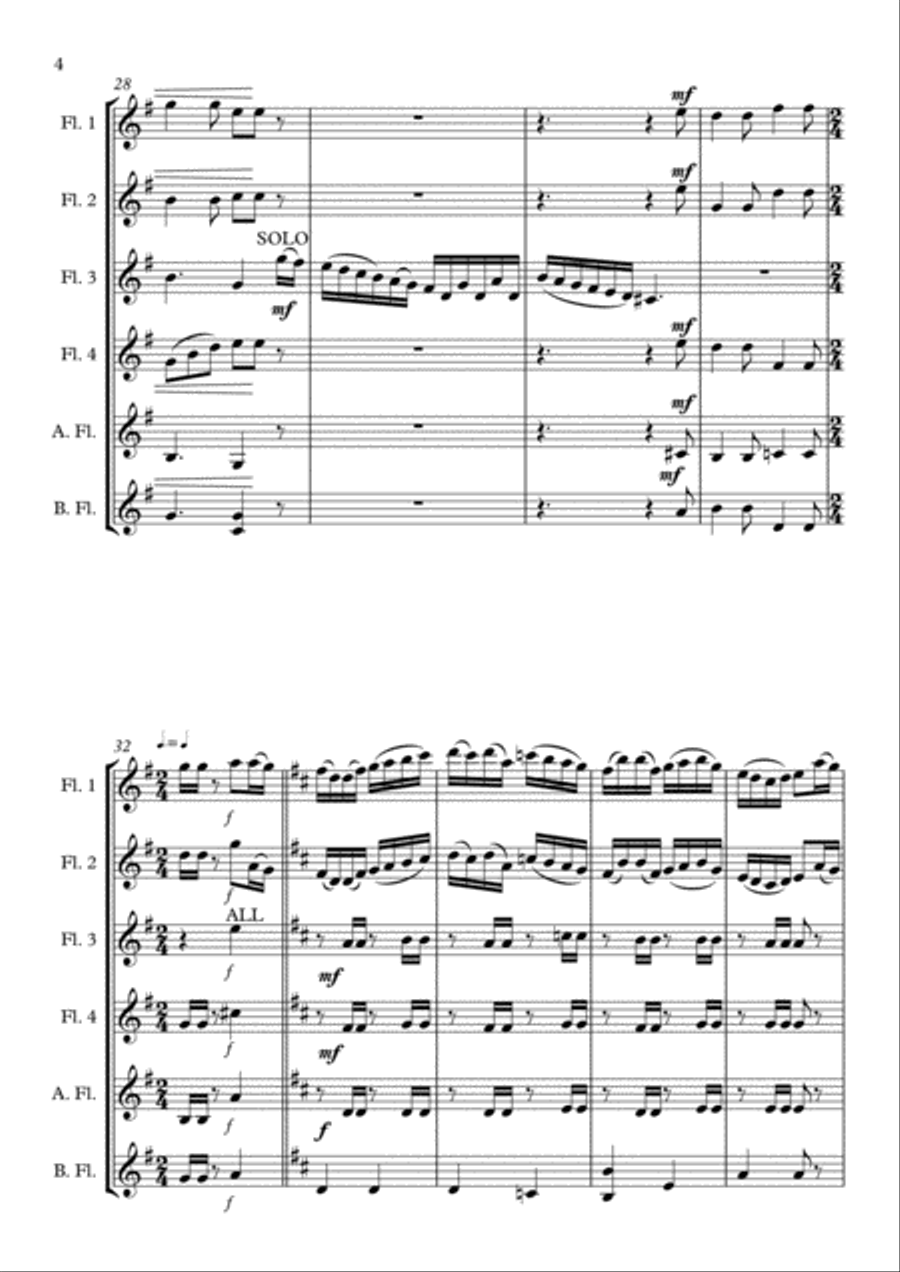 Bob the Fiddler for Flute Choir Flute Choir scores gallery preview page 4