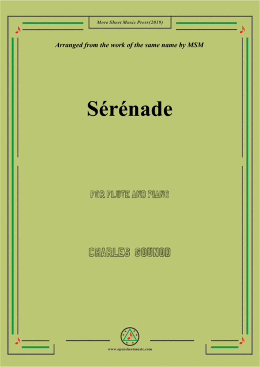 Gounod-Sérénade,for Flute and Piano Flute Solo scores gallery preview page 1