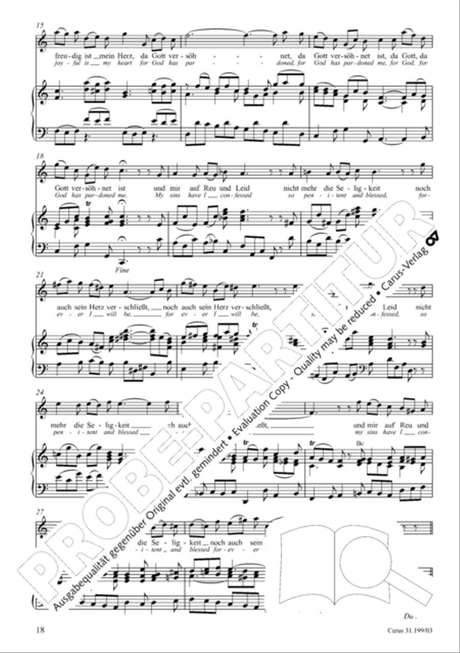 My heart is bathed in blood (Mein Herze schwimmt im Blut) Piccolo scores gallery preview page 19
