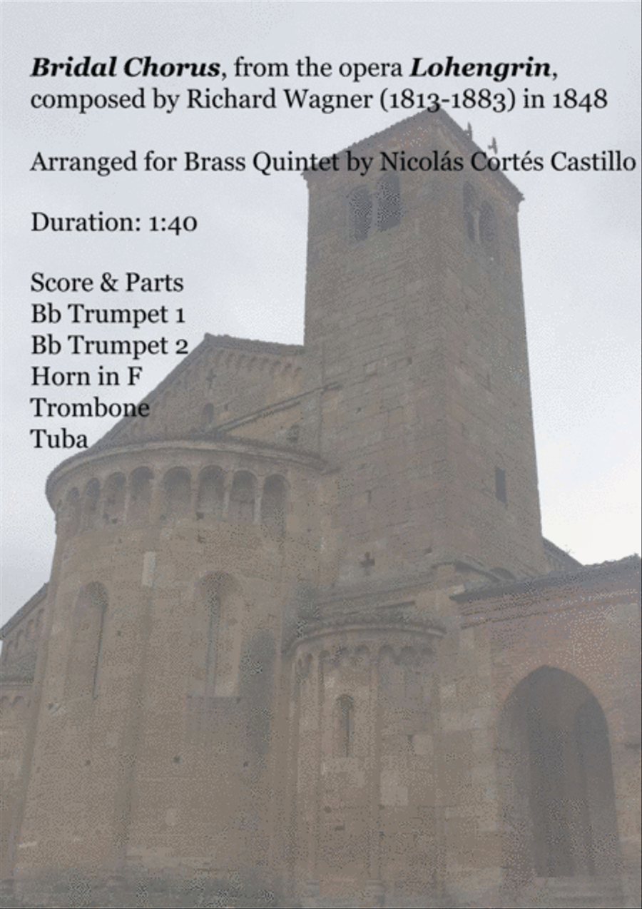 Richard Wagner - Bridal Chorus (Wedding March) for Brass Quintet image number null