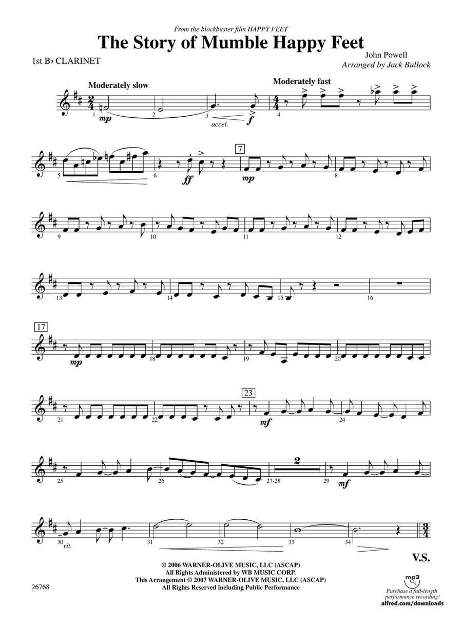 The Story of Mumble Happy Feet: 1st B-flat Clarinet