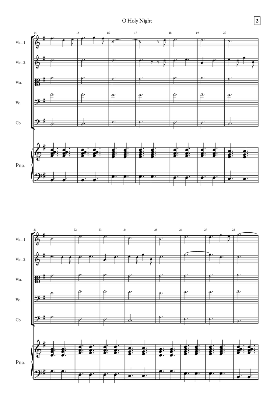 O Holy Night String Quintet scores gallery preview page 2