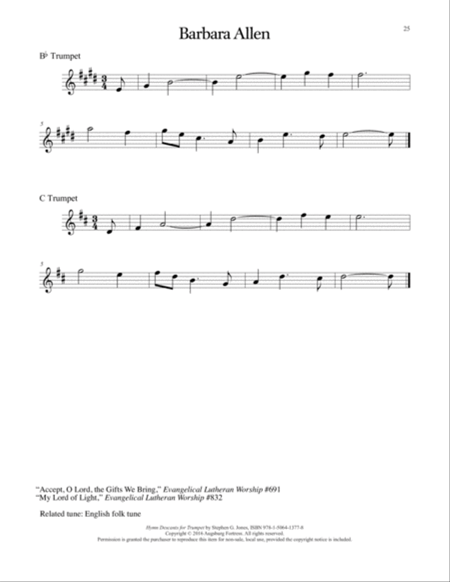 Hymn Descants for Trumpet C Trumpet scores gallery preview page 26