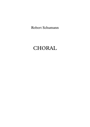 Choral - Robert Schumann