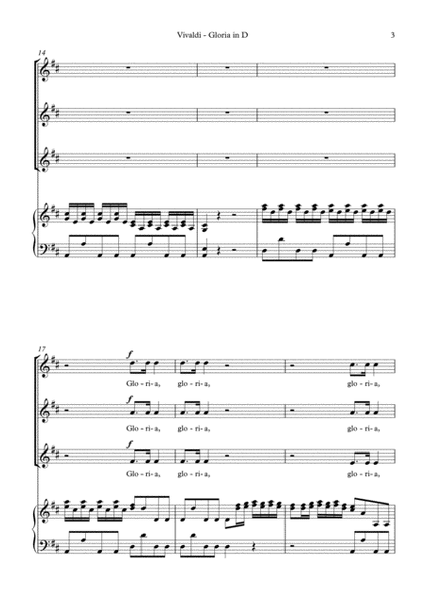Vivaldi: Gloria in D major, (SA soli, SSA choir edition, vocal score)