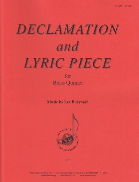 Declamation and Lyric Piece for Brass Quintet image number null