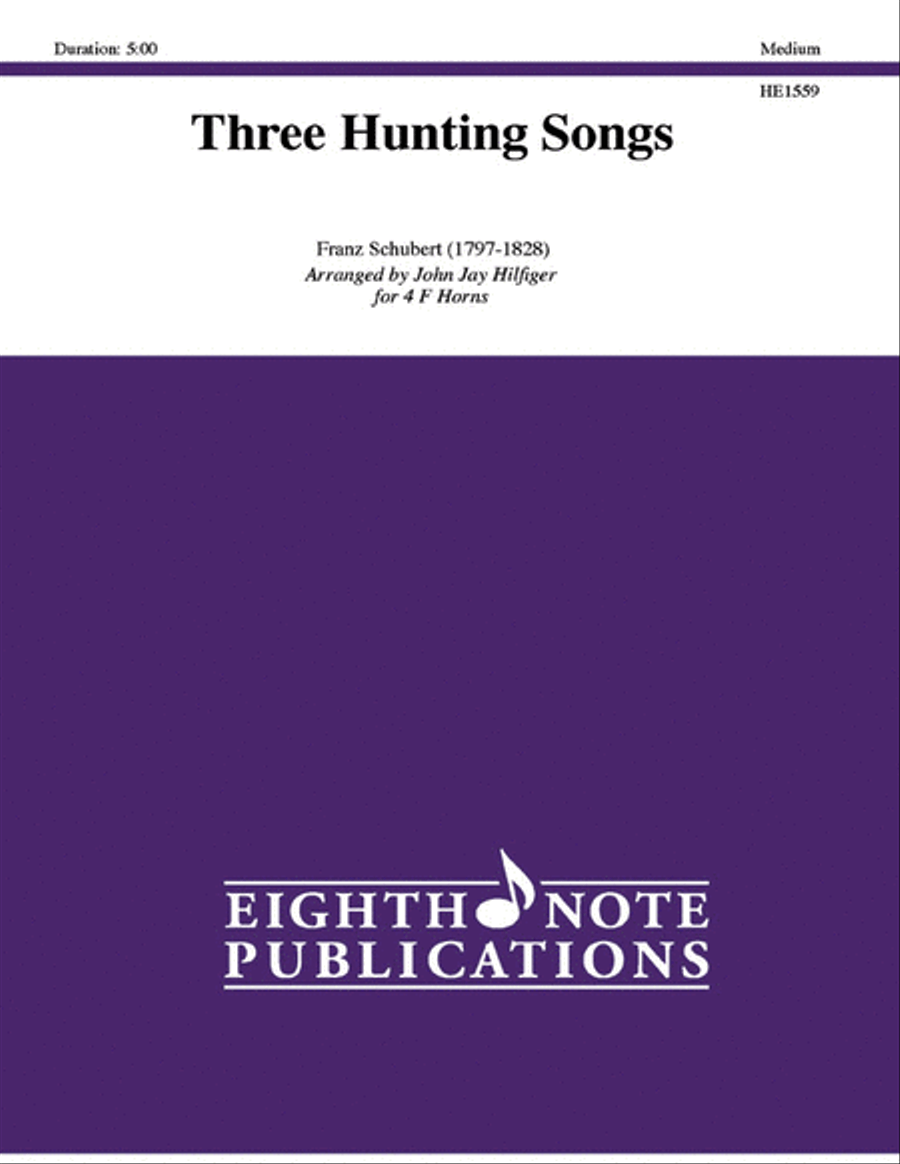 Three Hunting Songs French Horn Quartet scores gallery preview page 1