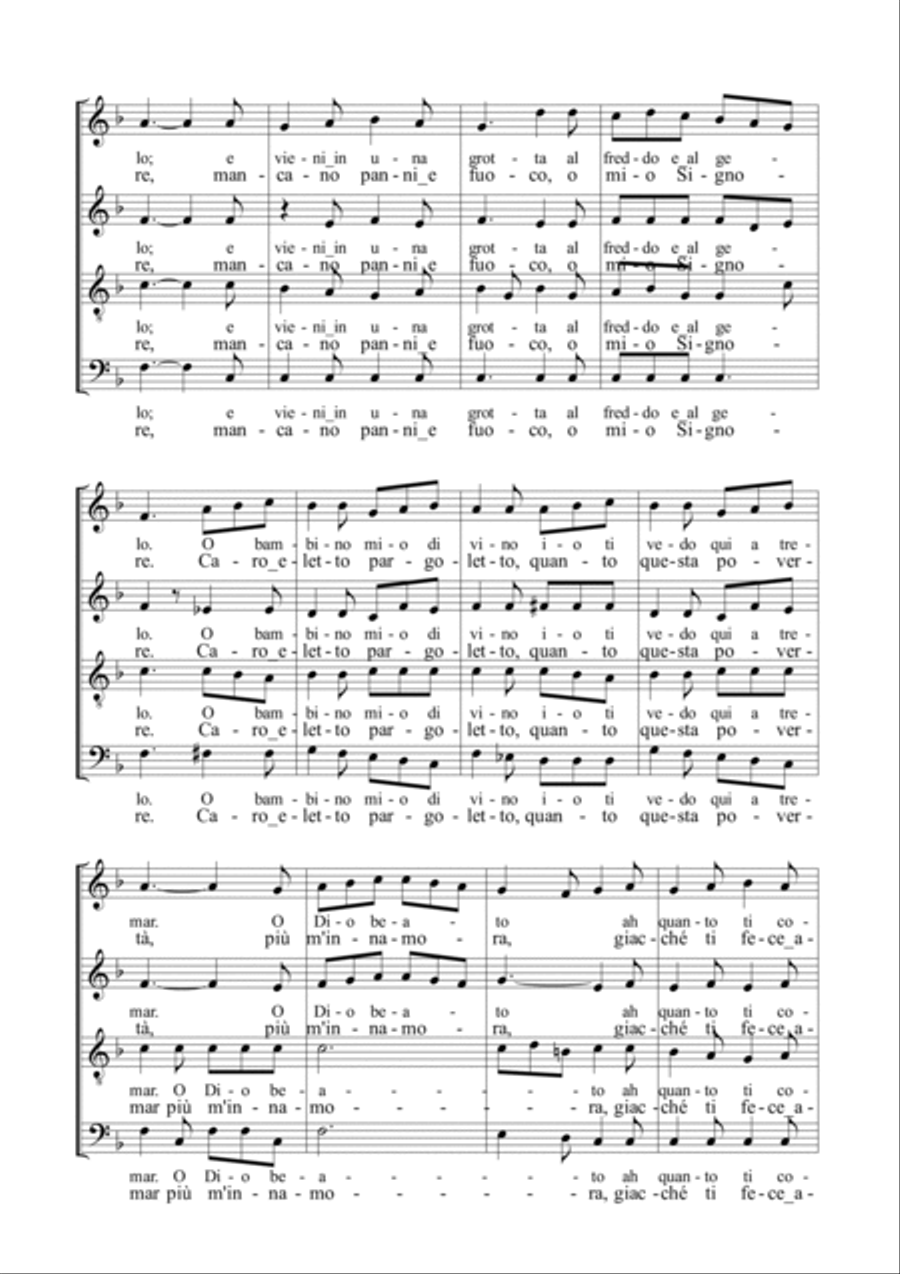 TU SCENDI DALLE STELLE - Arr. for SATB Choir 4-Part scores gallery preview page 2