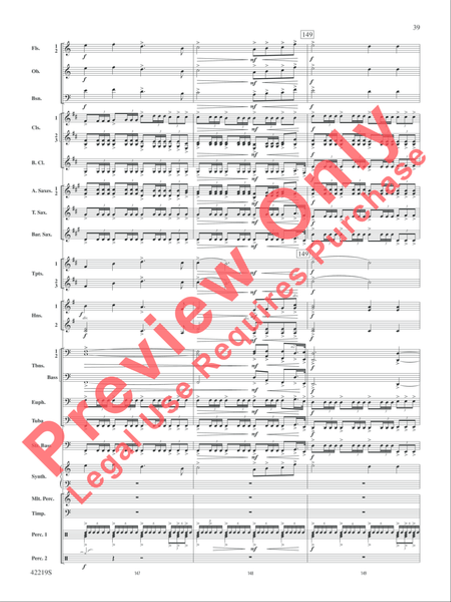 Man of Steel, Suite from Concert Band scores gallery preview page 40