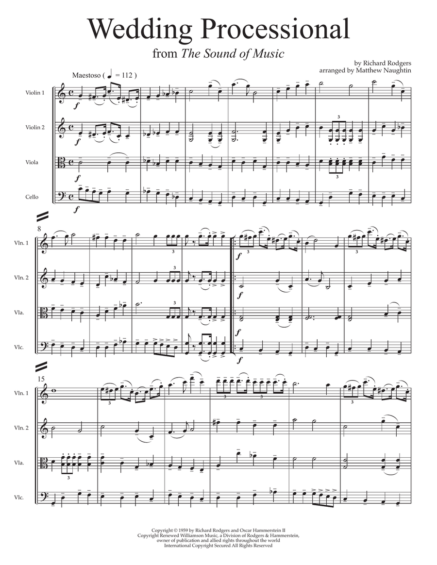Wedding Processional String Quartet scores gallery preview page 1