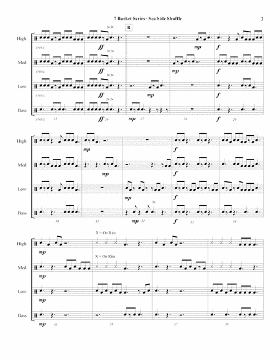 7 Bucket Series - Sea Side Shuffle Percussion Ensemble scores gallery preview page 5