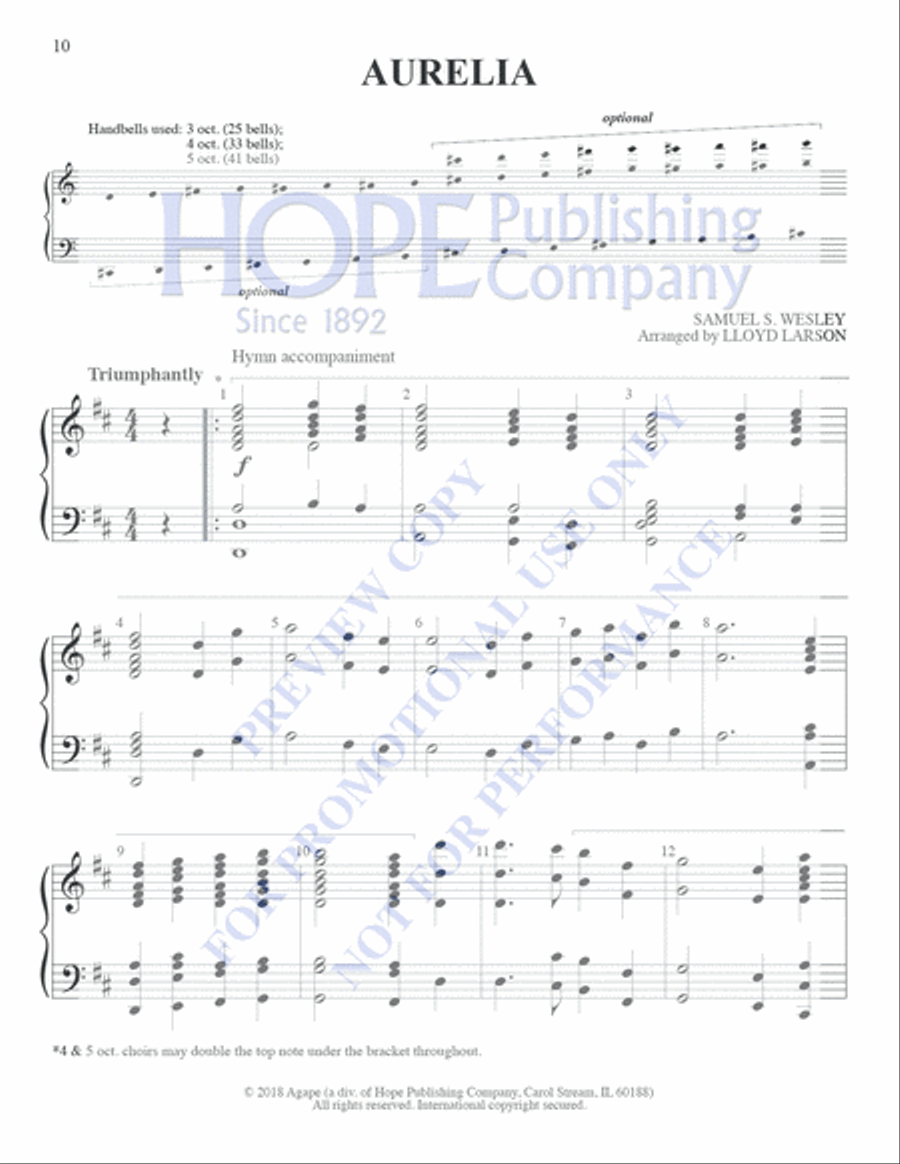 Hymns and Handbells: Easy Handbell Accomp For Cong. Sing 3-Octaves scores gallery preview page 13