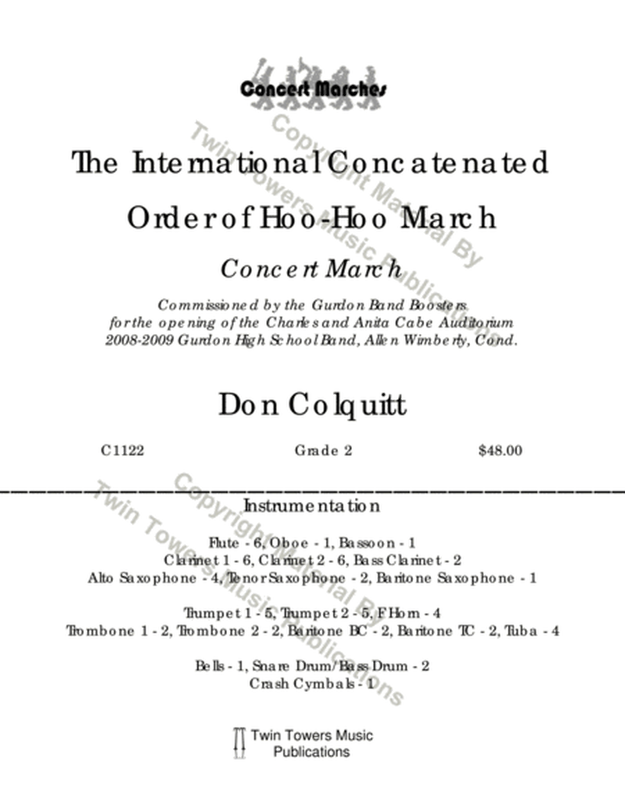 The International Concatenated Order of Hoo Hoo March image number null