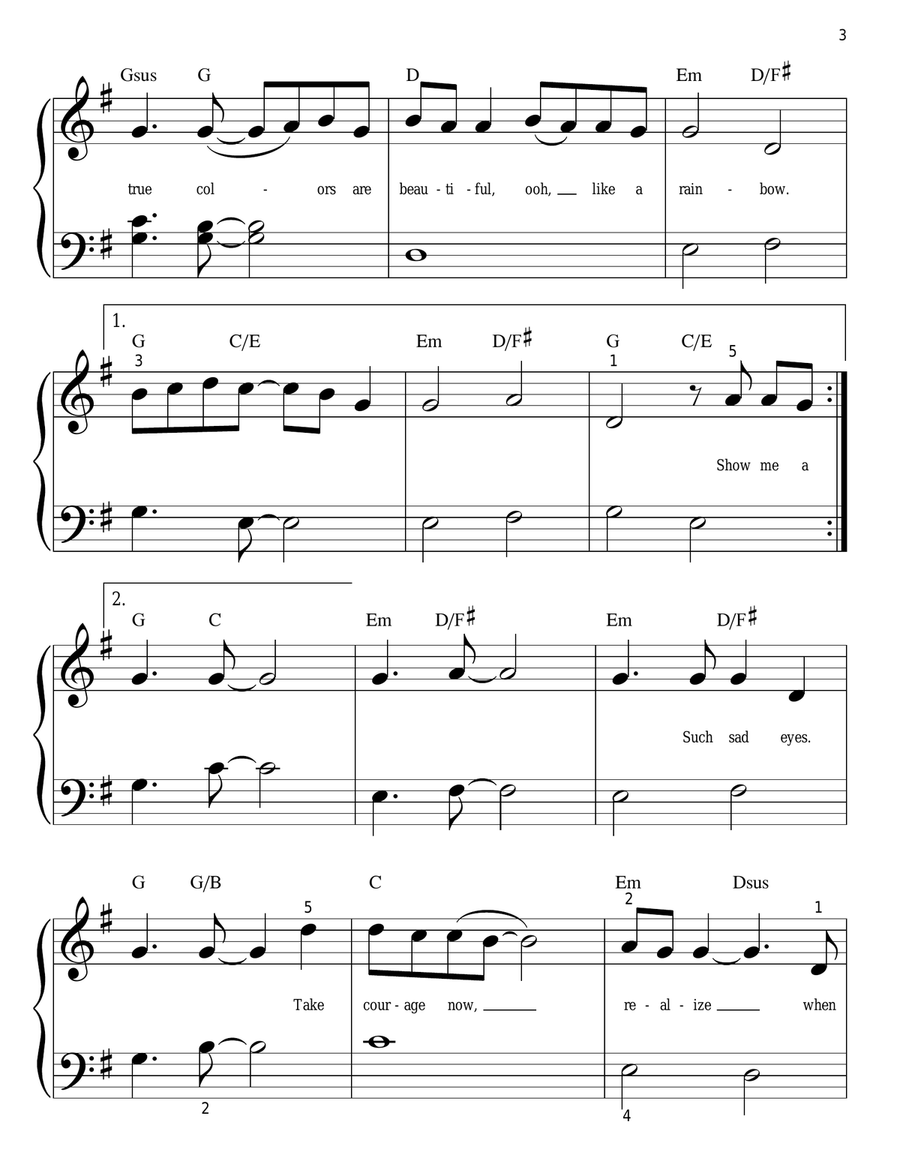 True Colors Easy Piano scores gallery preview page 3
