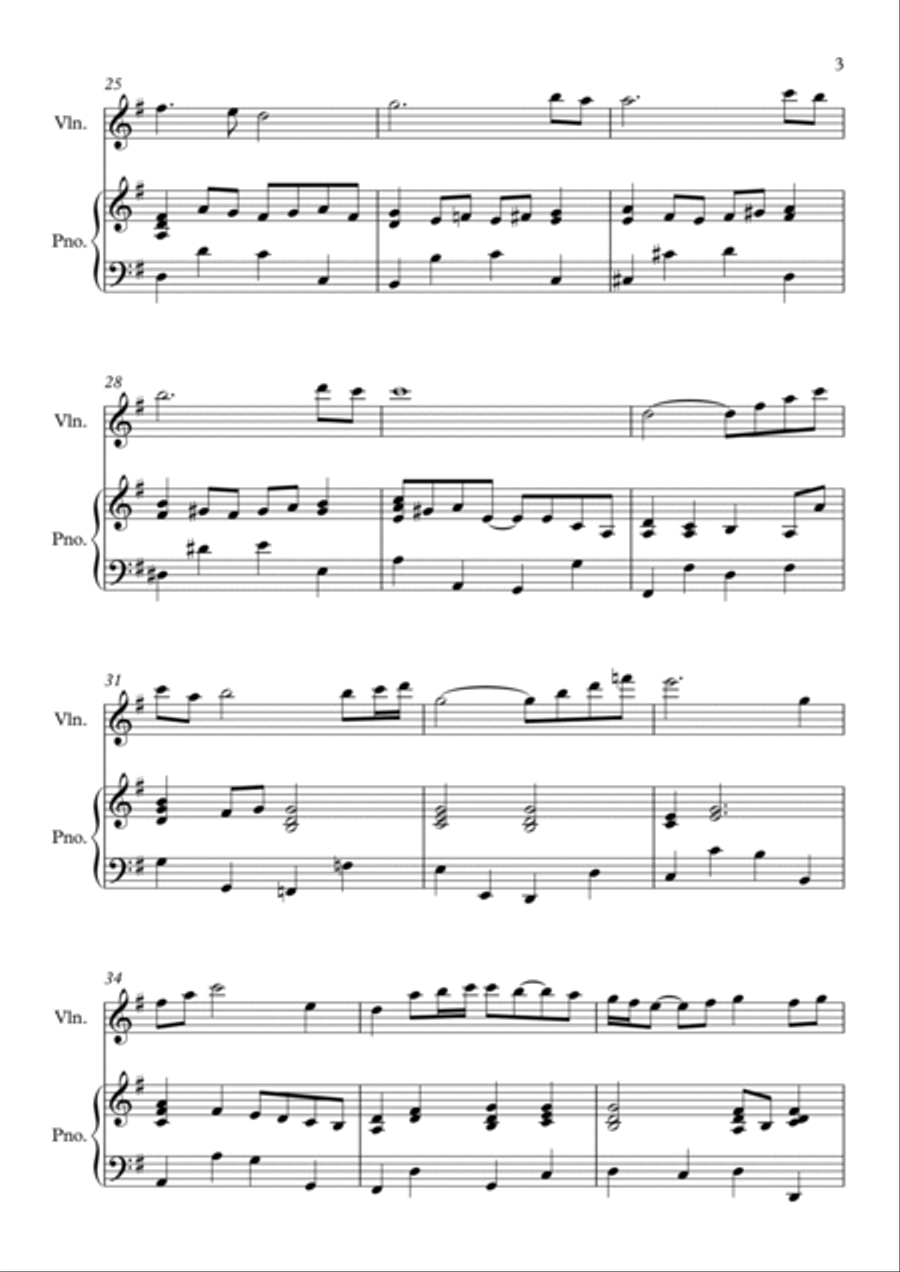 Aria on the G String Bach Violin (Flute) & Piano Small Ensemble scores gallery preview page 3