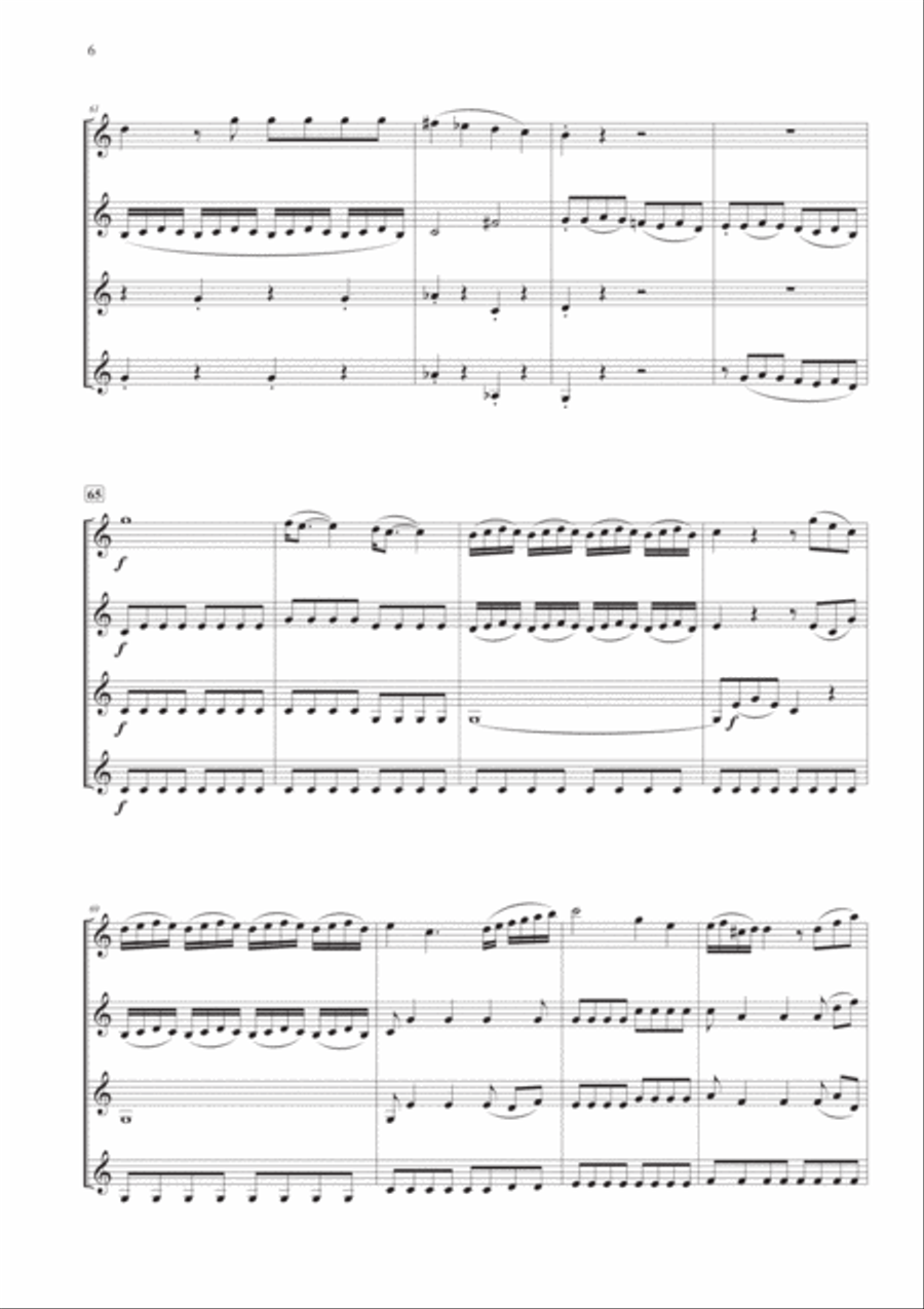 Divertimento N° 1 K. 136 for Clarinet Quartet Clarinet Quartet scores gallery preview page 6