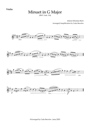 Minuet in G Major BWV 114 (Bach) Violin