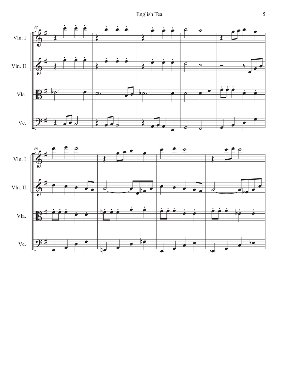English Tea String Quartet scores gallery preview page 5