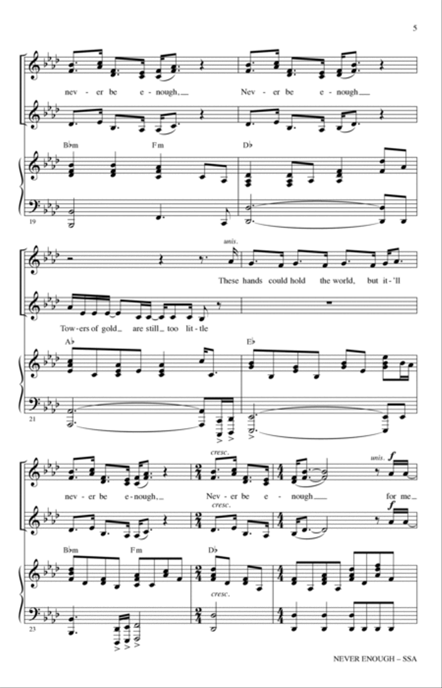 Never Enough (from The Greatest Showman) (arr. Mark Brymer) SSA scores gallery preview page 4