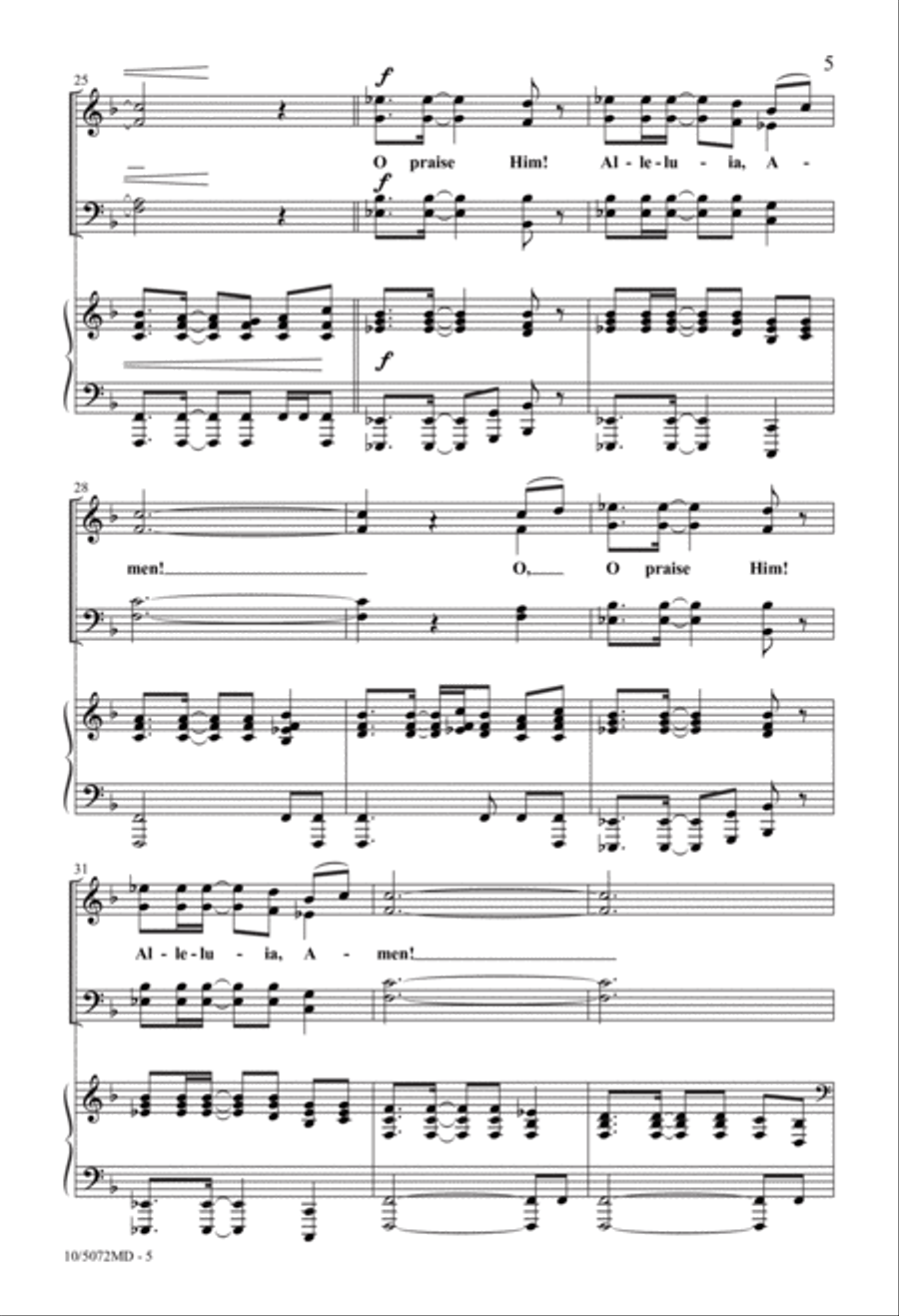 All Creatures Praise Him 4-Part scores gallery preview page 5