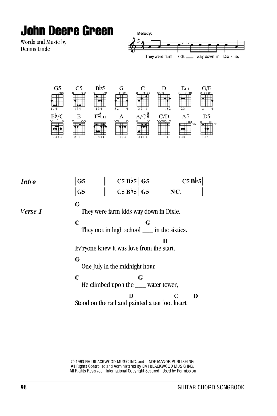 John Deere Green Acoustic Guitar scores gallery preview page 1