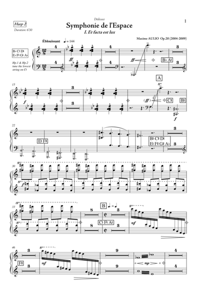 Symphonie de l Espace (Symphony of Space) - PARTS - harps, piano, Martenot, contrabasses