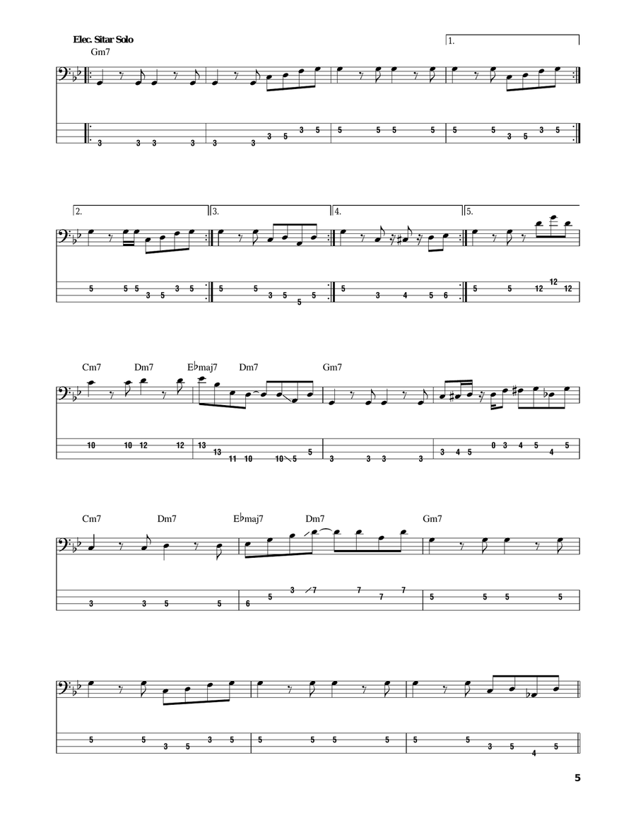 Do It Again Bass Guitar Tablature scores gallery preview page 5