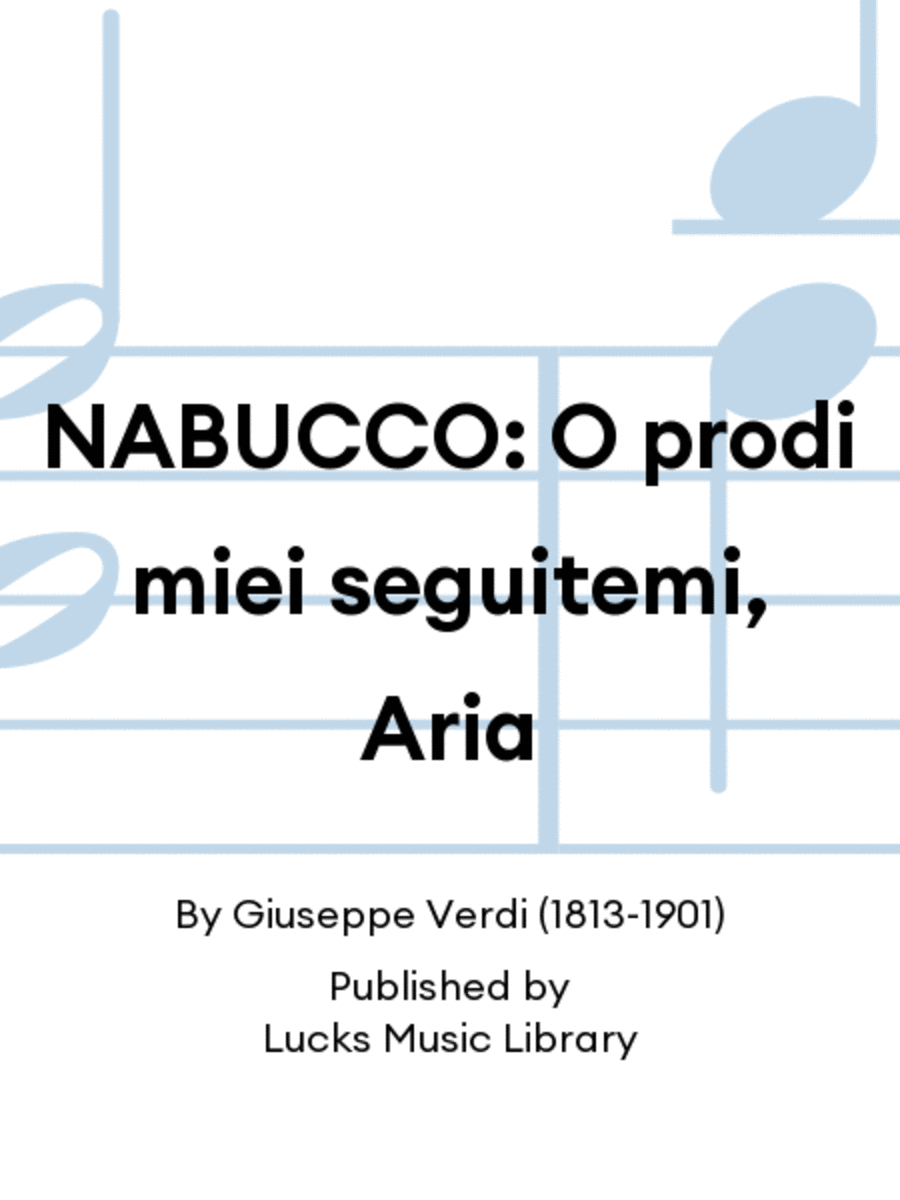 NABUCCO: O prodi miei seguitemi, Aria Voice Solo scores gallery preview page 1