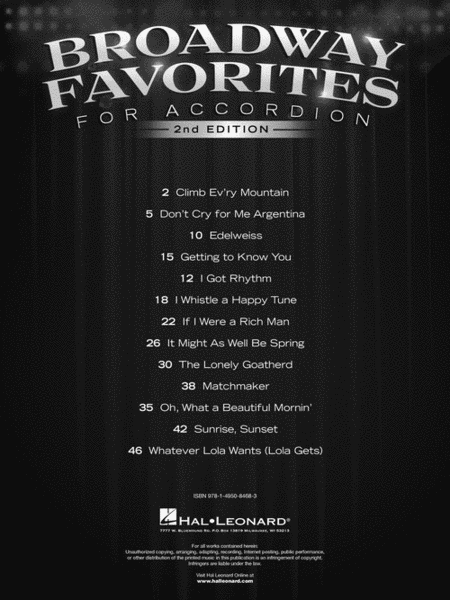 Broadway Favorites for Accordion - 2nd Edition