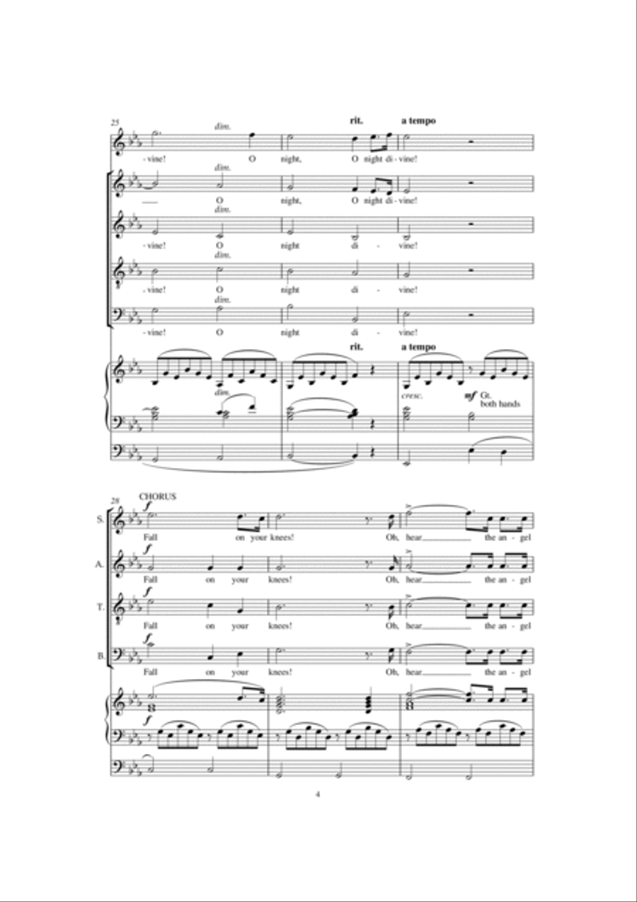 O Holy Night (arr. John E. West) 4-Part scores gallery preview page 4