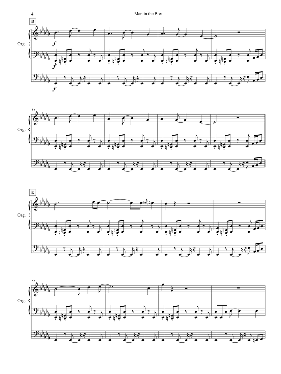 Man In The Box Organ Solo scores gallery preview page 5
