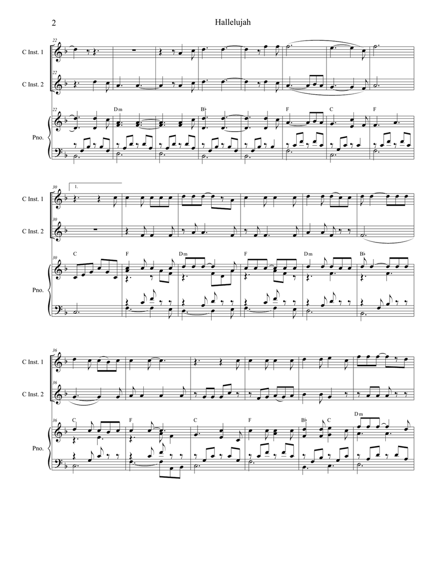 Hallelujah Flute scores gallery preview page 2