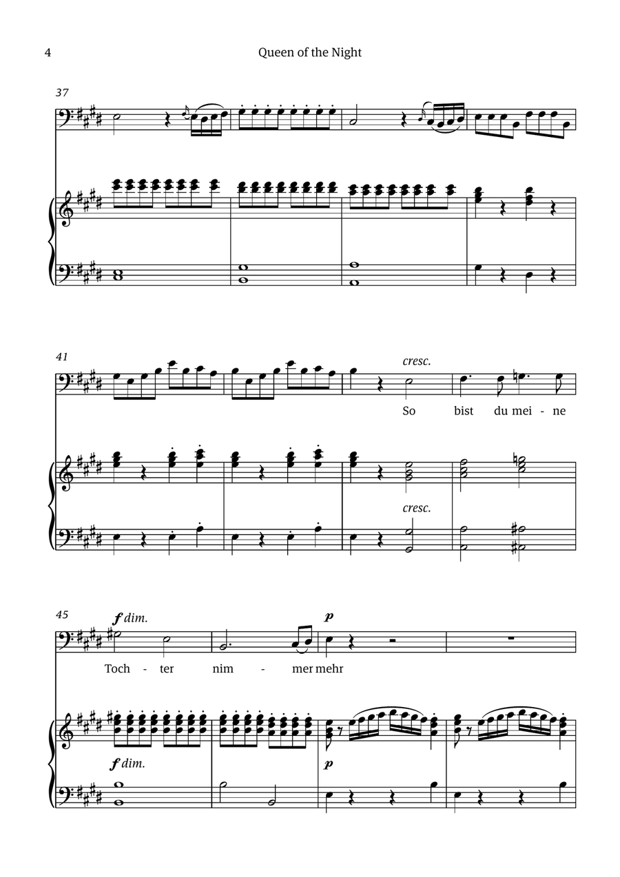 Queen of the Night (aria) - for BASS in C# minor Chamber Music scores gallery preview page 4