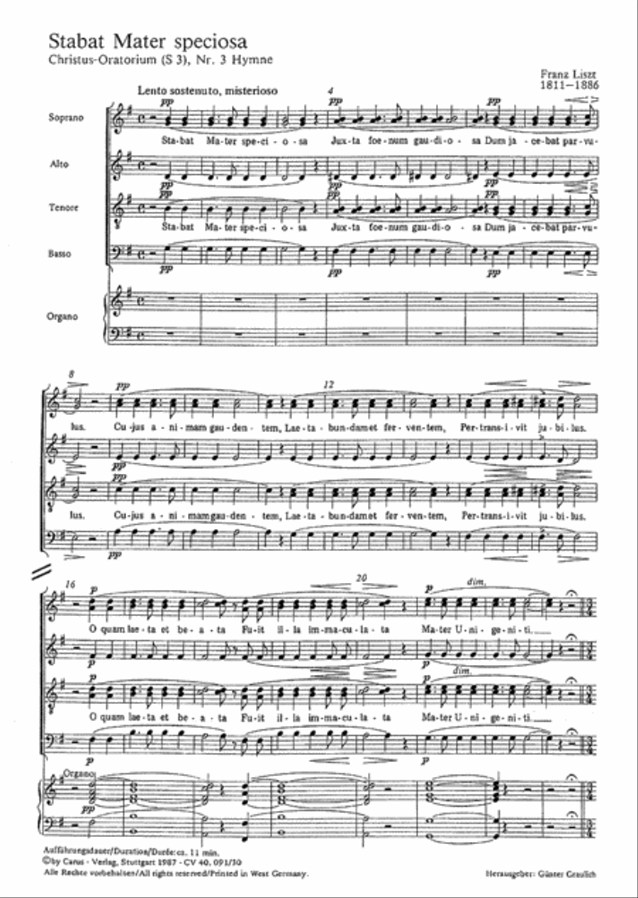 Stabat Mater speciosa Choir scores gallery preview page 1