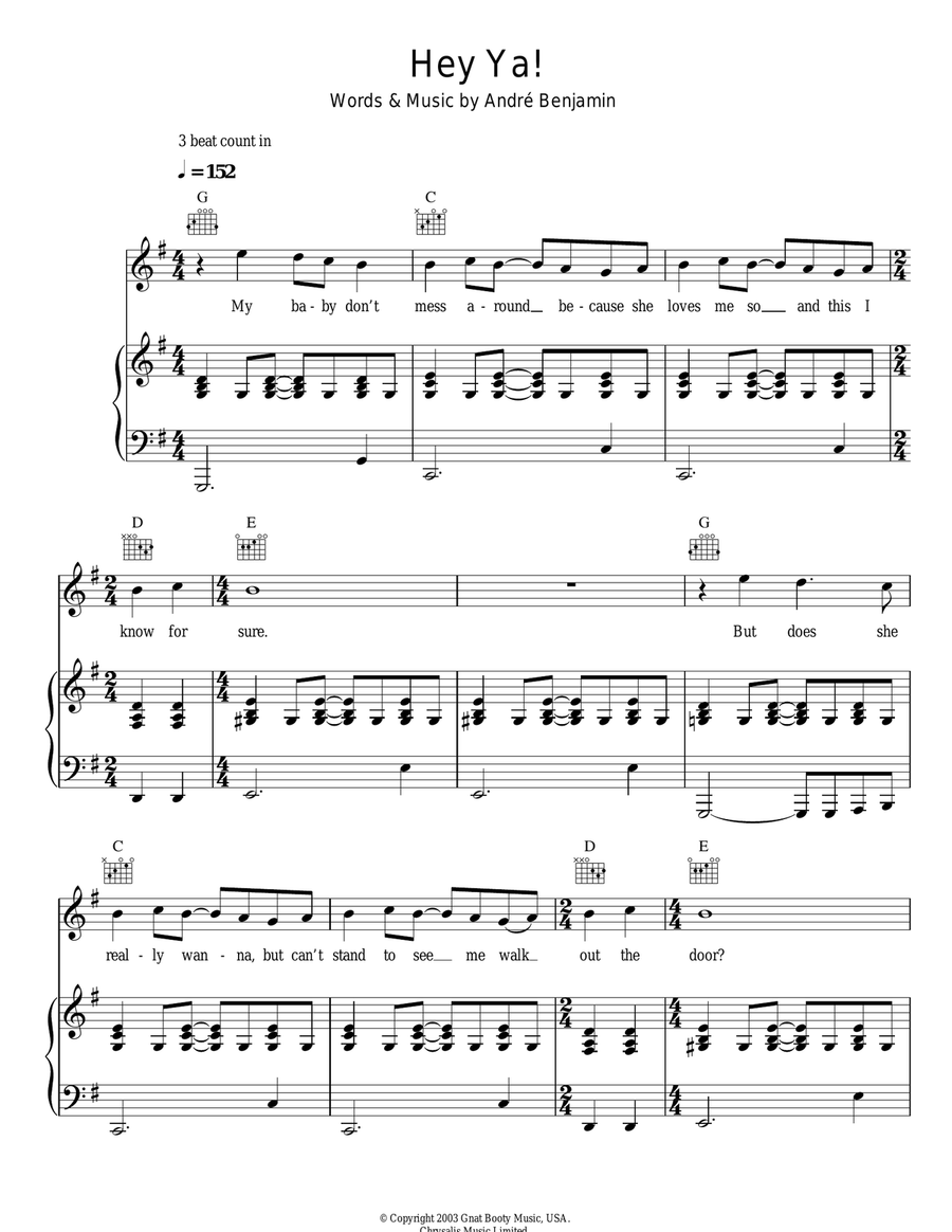 Hey Ya! Acoustic Guitar scores gallery preview page 1