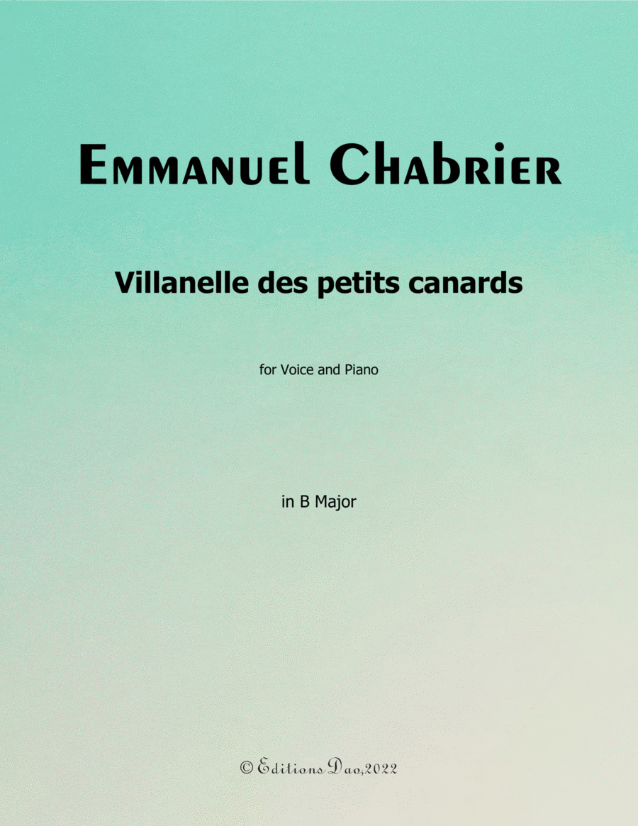 Villanelle des petits canards, by Chabrier, in B Major Voice scores gallery preview page 1