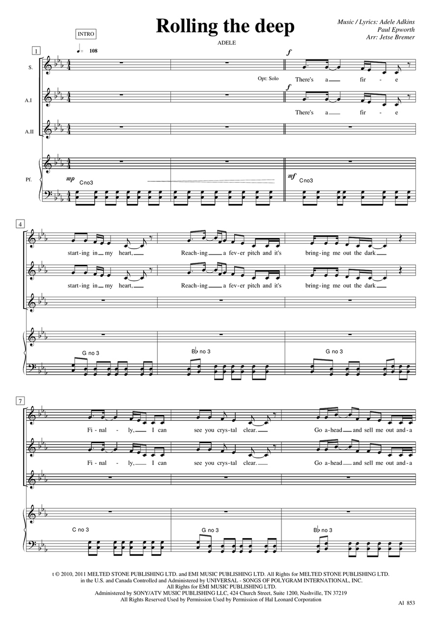 Rolling In The Deep Rolling In The Deep Women's Choir scores gallery preview page 1
